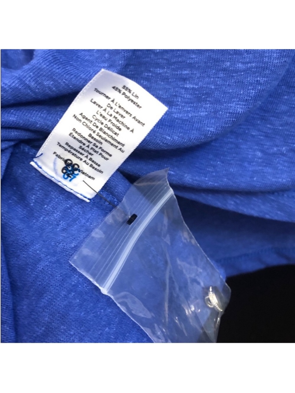 Talbots Cobalt Blue Short Sleeve Tee with Shoulder Buttons - Picture 4 of 4